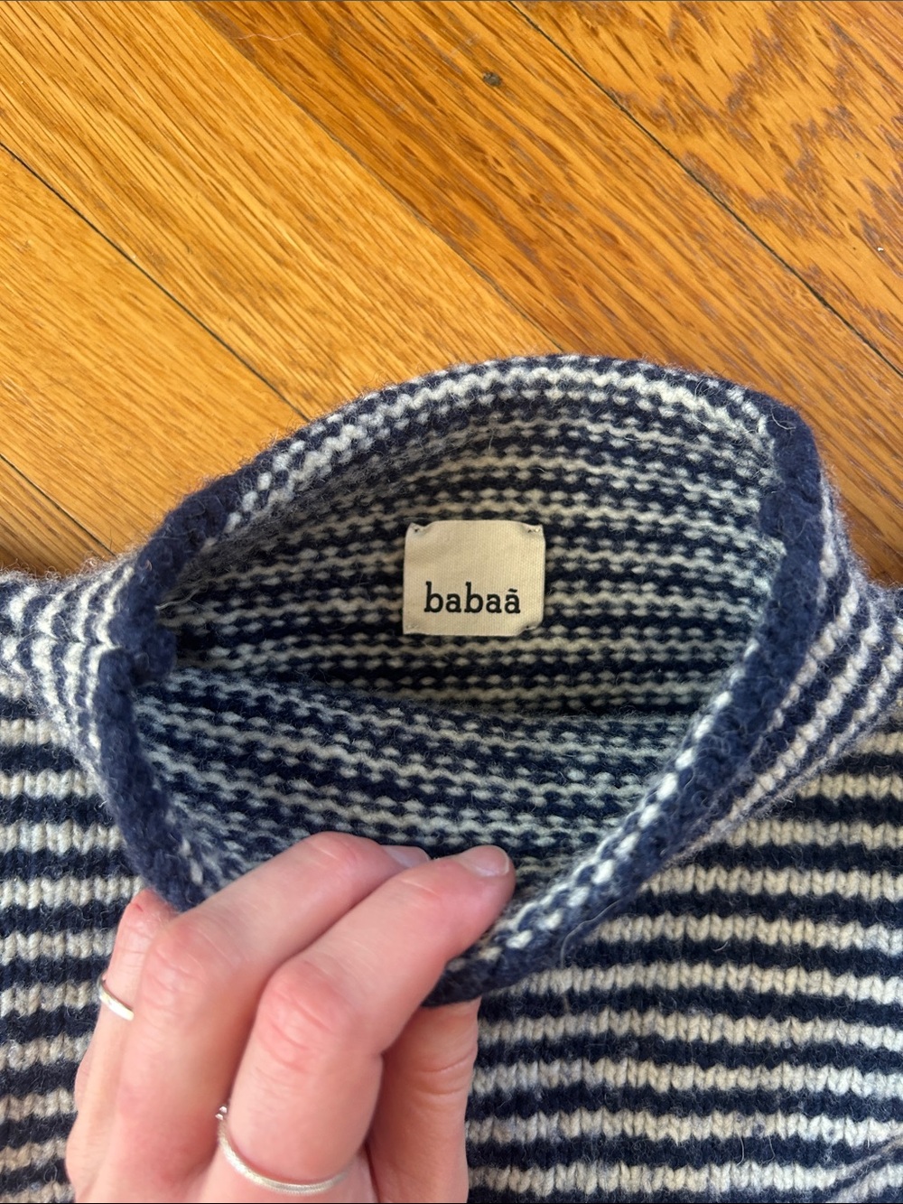 Babaa Navy and Cream Striped Knit Top 3-4y - Picture 2 of 4